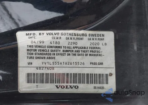 1999 Volvo S70 from USA, damaged, VIN YV1LS55A1X2615526